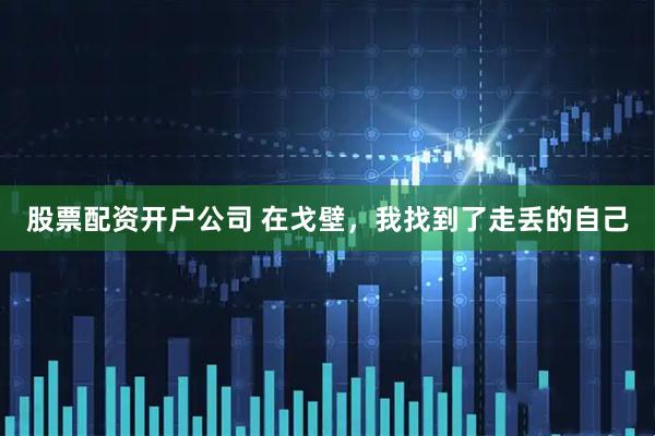 股票配资开户公司 在戈壁，我找到了走丢的自己