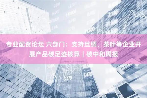 专业配资论坛 六部门：支持丝绸、茶叶等企业开展产品碳足迹核算｜碳中和周报